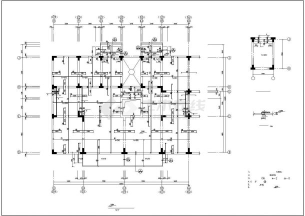 9层异型柱框架剪力墙单元住宅楼结构施工图-图二