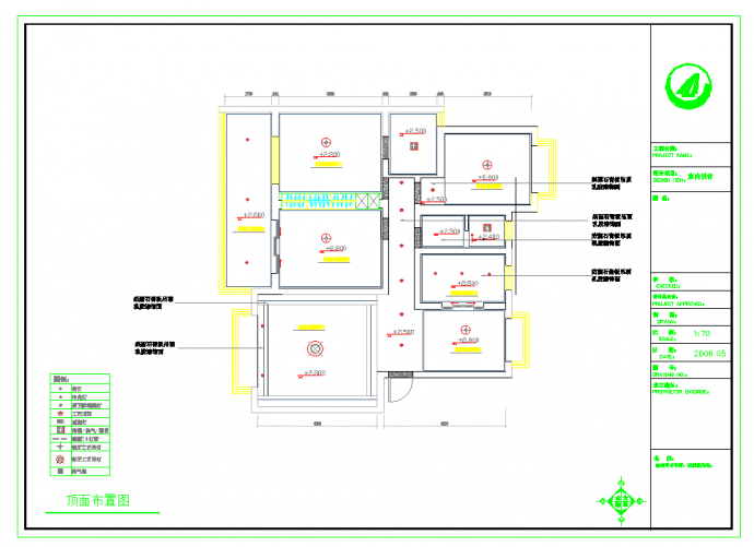 某地三室两厅一厨两卫装修图CAD图纸_图1