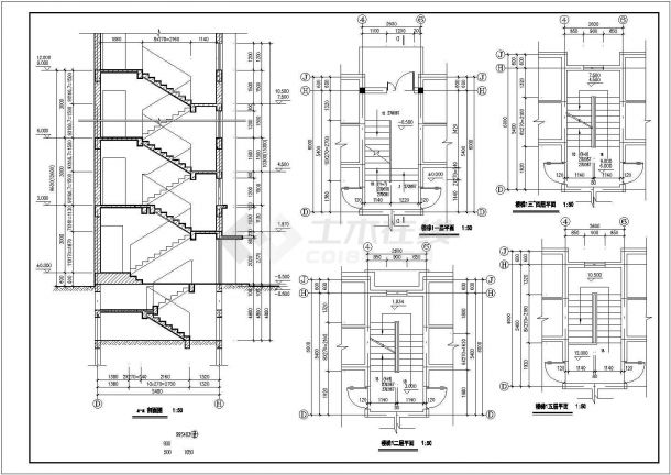 亳州市某中学教师家属院2670平米6层砖混结构住宅楼建筑设计CAD图纸-图二