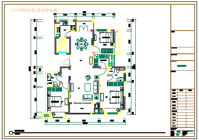 某住宅简欧风格三房装修cad设计施工图-图二