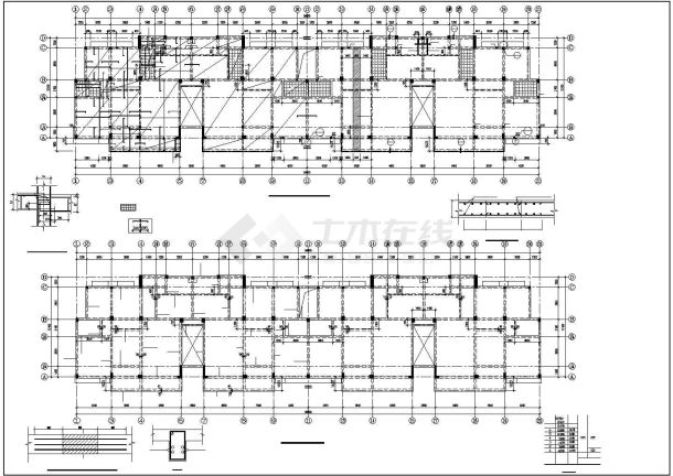 长56米 宽12.1米 7层框架住宅楼结构施工图-图一