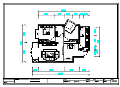 某小区两居装修设计cad施工图附效果图及完工实景照片_图1