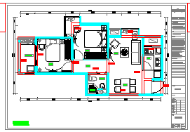 美和小区样板房现代风格装修设计cad施工图2(附效果图)_图1