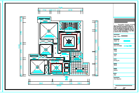 水域天际住宅88㎡欧式风格装修设计cad施工图_图1