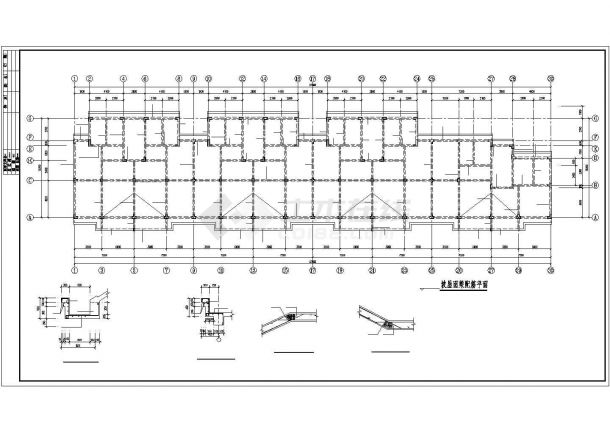 长57.6米 宽12米 6层框架住宅楼结构施工图(标准详细）-图一