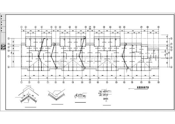 长57.6米 宽12米 6层框架住宅楼结构施工图(标准详细）-图二