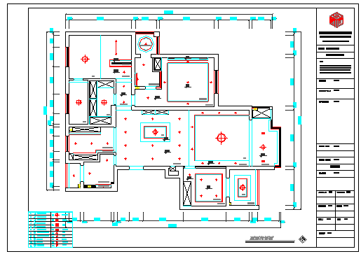 某住宅三居室装修设计cad竣工图（含实景）_图1