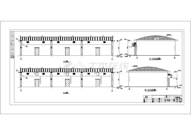 大跨度拱板屋盖仓库结构施工图(18米跨、含建筑图)-图一