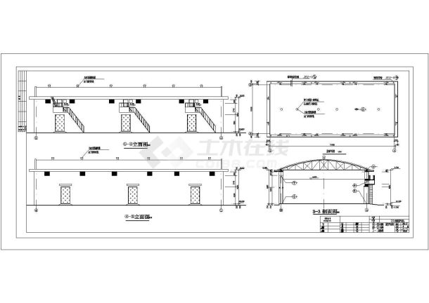 大跨度拱板屋盖仓库结构施工图(18米跨、含建筑图)-图二