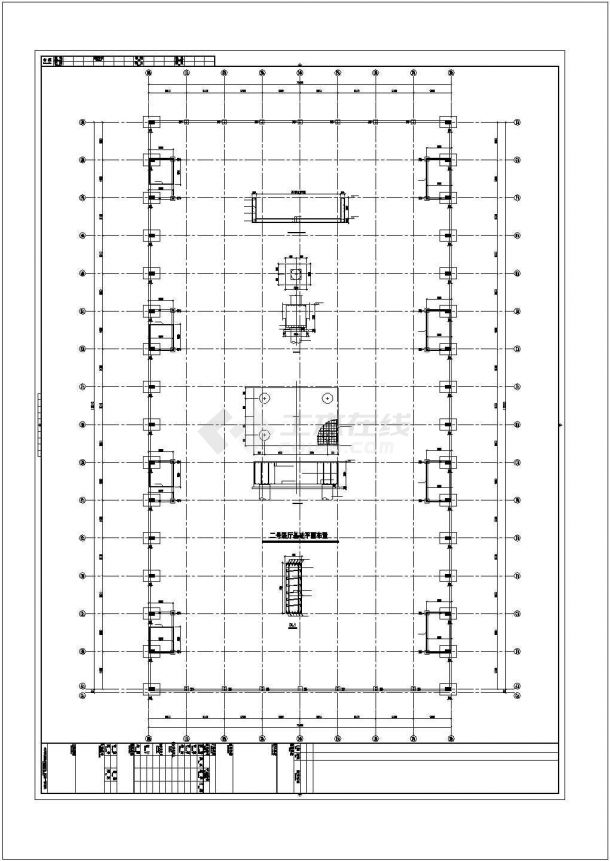 三层混凝土柱与空间钢管桁架式排架结构大空间现代展览馆结构施工图（含建施）-图一