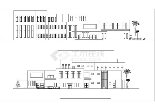 某60.8×40.1米 三层大学生活动中心CAD全套框架结构设计施工图-图一