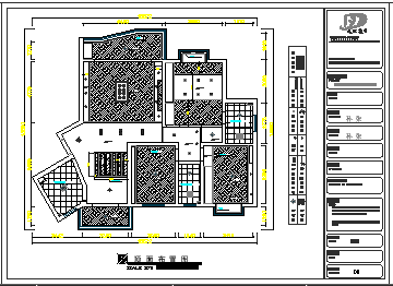 某现代三室两厅装修设计cad施工图（含效果）_图1