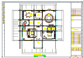 某豪华中式别墅装修设计cad施工图含效果图_图1