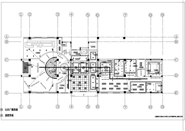 某地产豪华会所CAD完整构造施工图会所强弱电水位图-图一