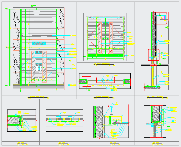 某防火门闭门器CAD构造全套节点图纸