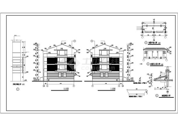 台州市芙蓉苑小区2610平米4层砖混结构住宅楼建筑设计CAD图纸-图一