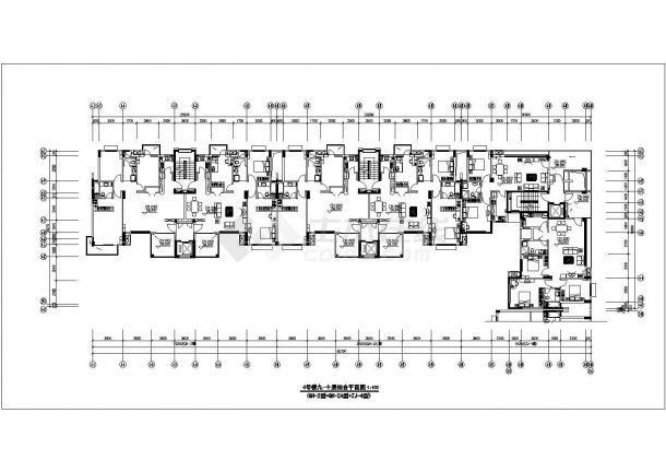 贵阳市青馨家园小区13层框混结构住宅楼建筑设计CAD图纸（含半地下室）-图一
