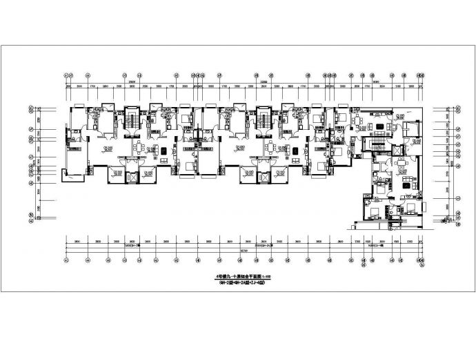 贵阳市青馨家园小区13层框混结构住宅楼建筑设计CAD图纸（含半地下室）_图1