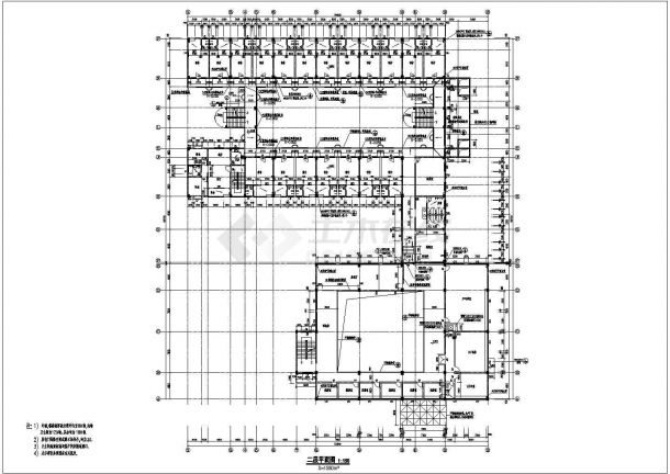 某多层宿舍楼施工图CAD建筑设计施工图-图二