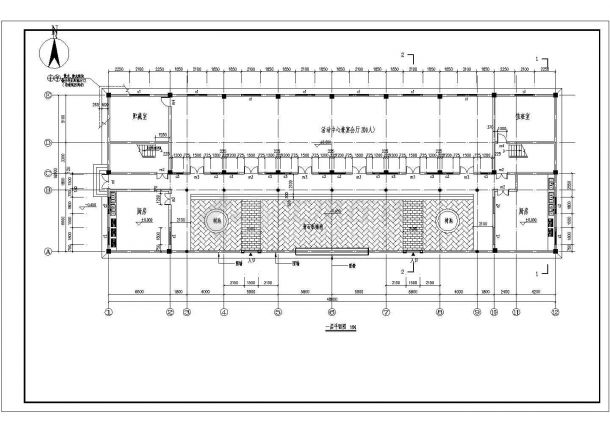 某长48米 宽16.8米 二层云南仿古老年人活动中心CAD施工全套建筑设计-图一