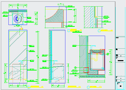 某行政酒廊卫生间洗手台CAD设计施工图