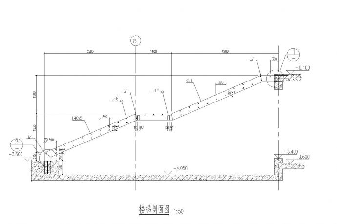 某北京某大厦楼梯结构CAD图_图1