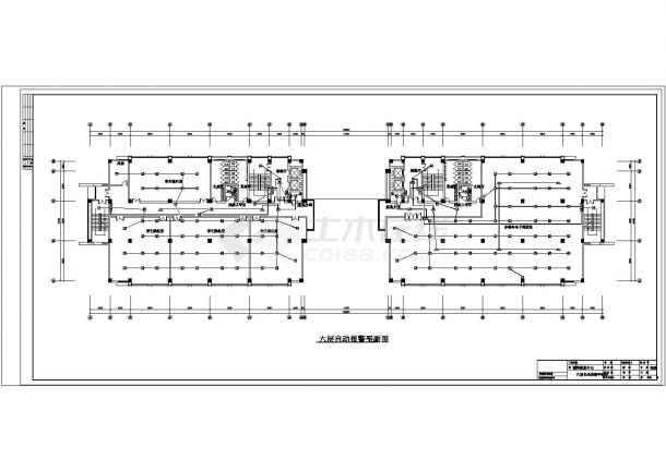 某长102.8米 宽约50米 9层图书馆信息中心消防CAD电气施工图设计（含各层平面及自动报警系统图）-图二