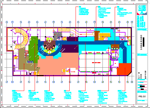 某饭店施工图施作范围CAD设计完整平面图