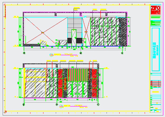 某四季花园一层CAD节点剖面设计立面图