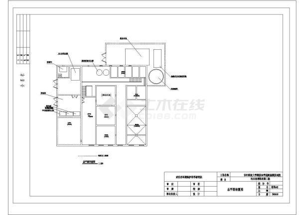 武汉某医院污水处理站改造方案成套CAD给排水设计图纸-图一