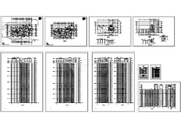 重庆某高层住宅楼设计建筑施工cad图，共十五张-图一