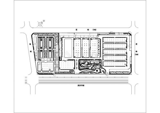某厂区植物CAD设计完整详细总平面图-图一