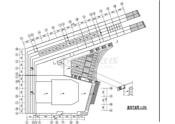 某三层大学生活动服务中心建筑CAD设计平立剖-图二
