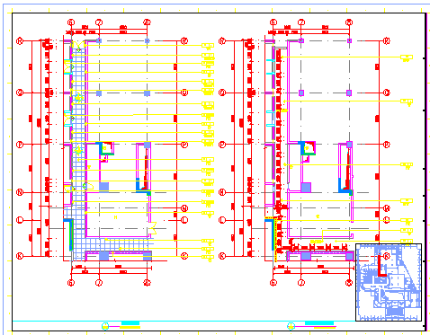 某五星级酒店二层餐厅施工图2层走道CAD平立面设计图-图一