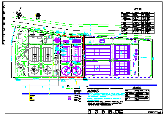 上海某区污水厂图纸CAD设计完整平面布置图