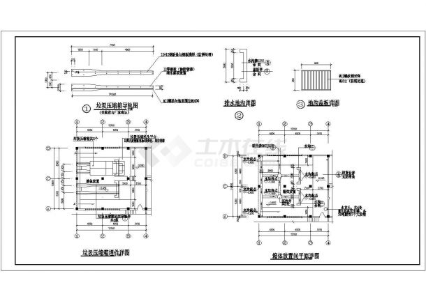深圳某公厕垃圾站方案详细完整CAD设计建筑图纸-图二