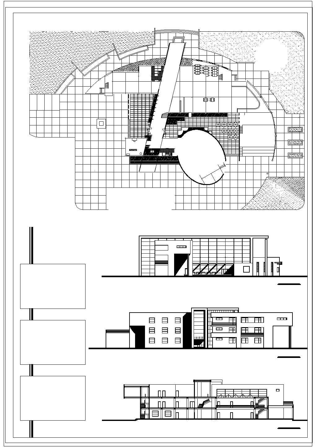某三层大学生活动中心CAD大样完整构造设计图