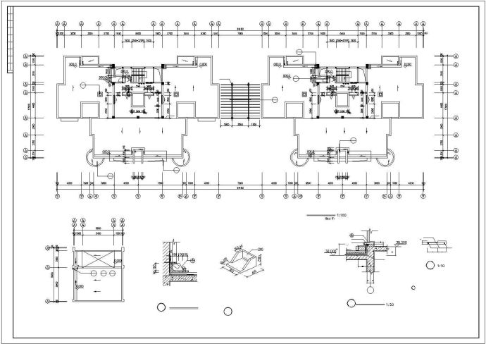 武汉市龙潭一品小区12层框架结构商住楼建筑设计CAD图纸（1-2层商用）_图1