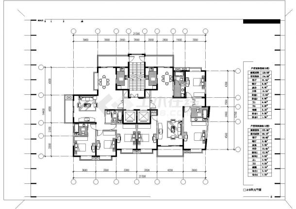 沈阳市中南小区6层砖混结构组合式住宅楼平面设计CAD图纸（含户型图）-图一