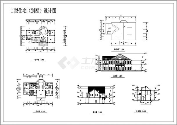 太原市岭南新村小区5+6层两栋砖混结构住宅楼建筑设计CAD图纸（含阁楼）-图二