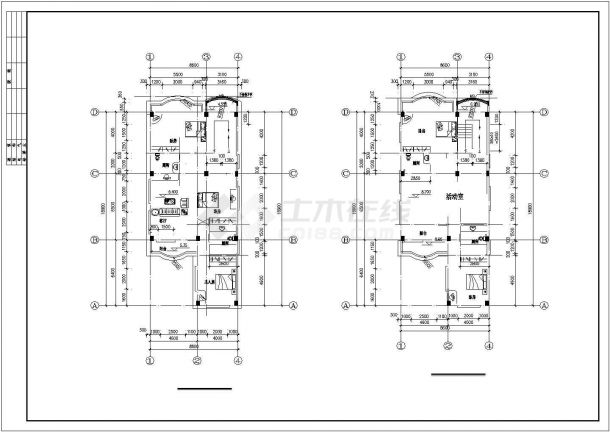 苏州市某现代村镇4层砖混结构单体乡村别墅建筑设计CAD图纸（含夹层）-图二
