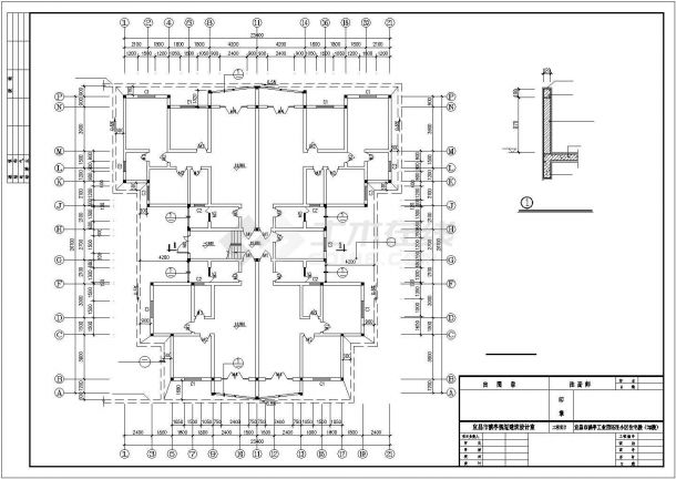 大同市桃园新居小区6层砌体结构住宅楼建筑设计CAD图纸（含屋顶架空层）-图一