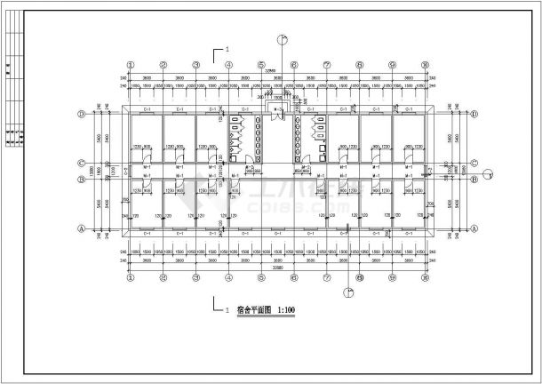 连云港市某机械厂430平米单层砖混结构职工宿舍楼建筑设计CAD图纸-图二