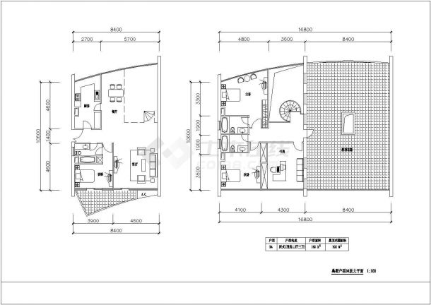 绵阳市郁金花园小区经典别墅平面户型设计CAD图纸（共5张）-图一