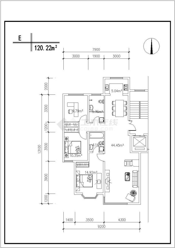 宿迁市幸福佳园小区经典实用的平面户型设计CAD图纸（共18张）-图一