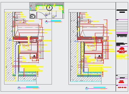 某卫生间台盆钢架剖面CAD大样构造设计详图