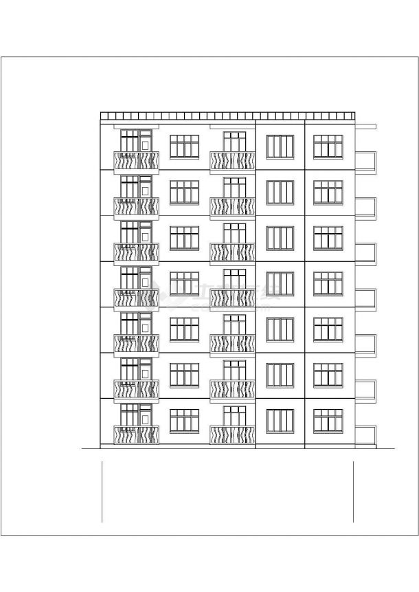 济南市锦翠花园小区7层砖混结构住宅楼全套建筑设计CAD图纸-图二