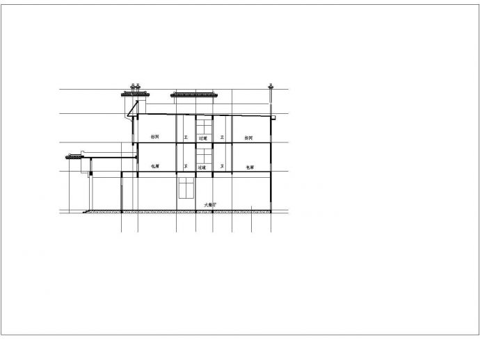 某现代徽派宾馆建筑CAD设计全套完整施工图_图1