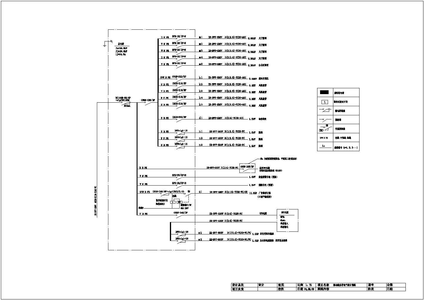 某地电信营业服务厅电气CAD施工图