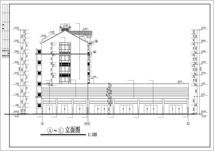 信阳市樱花嘉园小区4690平米6层砖混结构住宅楼建筑设计CAD图纸_图1